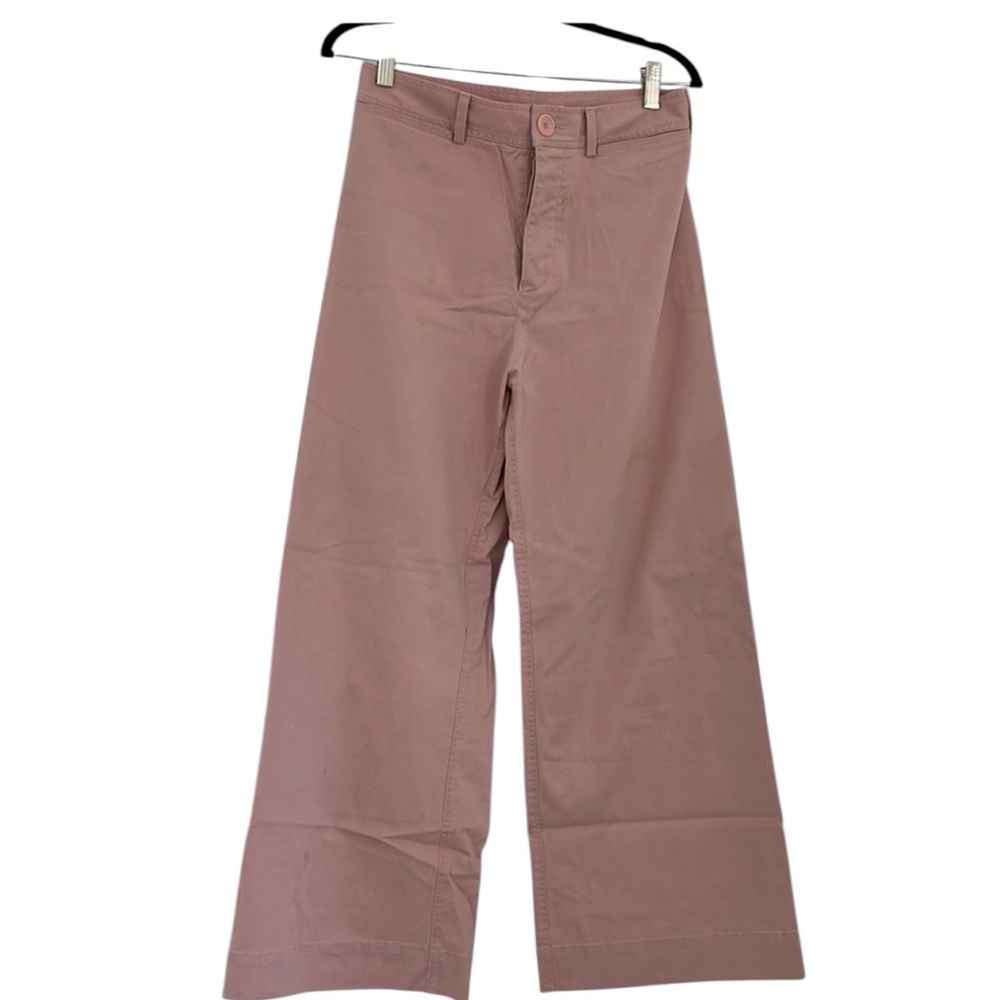 Emerson Thorpe Dusty Rose Stretch Twill Wide Leg High Rise Pants Made in USA